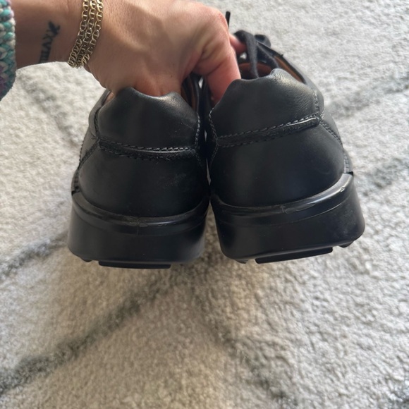 ECCO Fusion Oxford Dress Shoes Black Leather Lace-Up Moc Toe 11 new without box - Picture 10 of 12